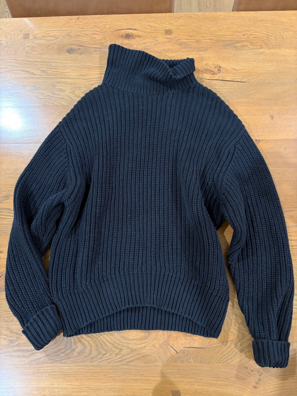 French Connection Black Ribbed Turtleneck Sweater
